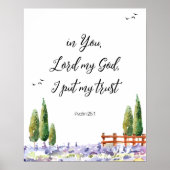 Scripture Psalm 25:1, ik zet Mijn Vertrouwelijke B Poster (Voorkant)