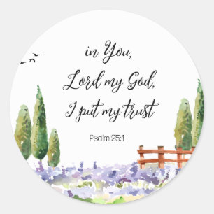 Scripture Psalm 25:1, ik zet Mijn Vertrouwelijke B Ronde Sticker
