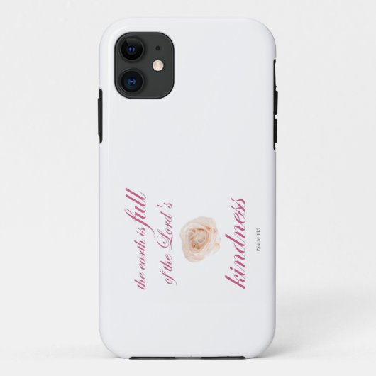 Scripture, Psalm 33, Full Kindness White Rose Case-Mate iPhone Case (Achterkant)