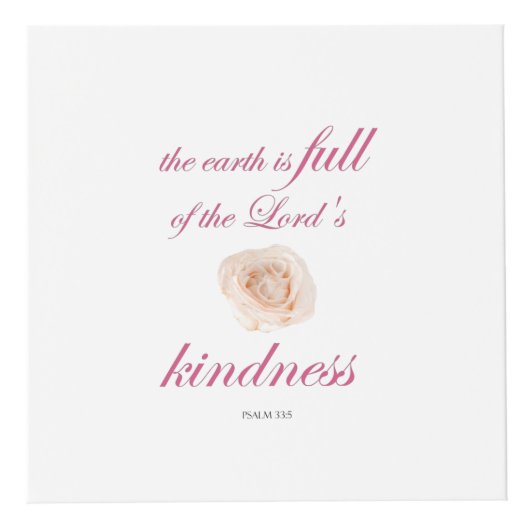 Scripture, Psalm 33, Full Kindness White Rose Kubus (Voorkant)