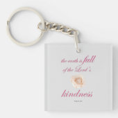 Scripture, Psalm 33, Full Kindness White Rose Sleutelhanger (voorkant)