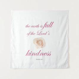 Scripture, Psalm 33, Full Kindness White Rose Wandkleed