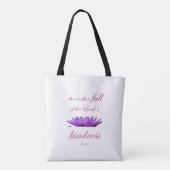 Scripture, Psalm 33, Lord's Kindness Purple Lotus Tote Bag (Achterkant)