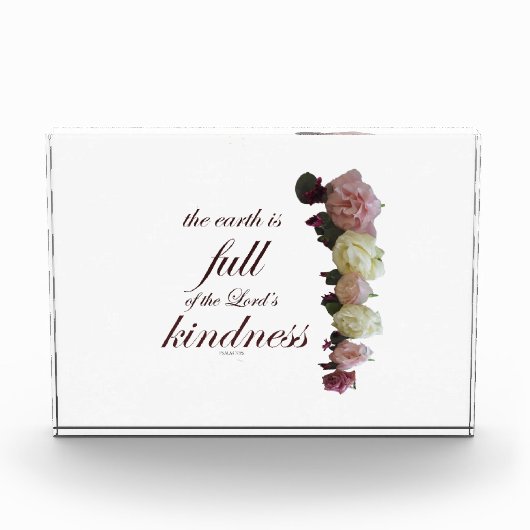 Scripture, Psalm 33, White and Pink Roses Fotoblokken (Voorkant)