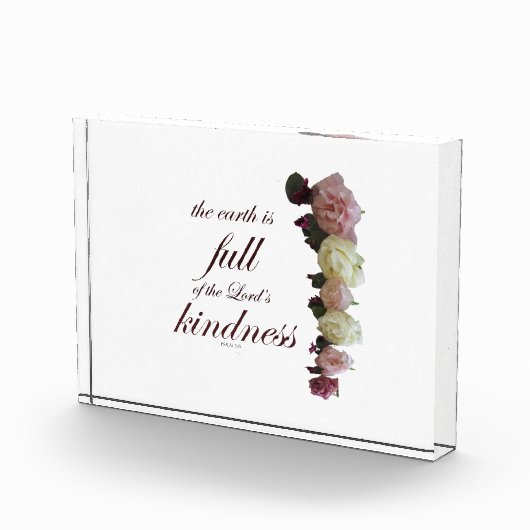 Scripture, Psalm 33, White and Pink Roses Fotoblokken (Rechts)