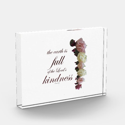 Scripture, Psalm 33, White and Pink Roses Fotoblokken (Links)