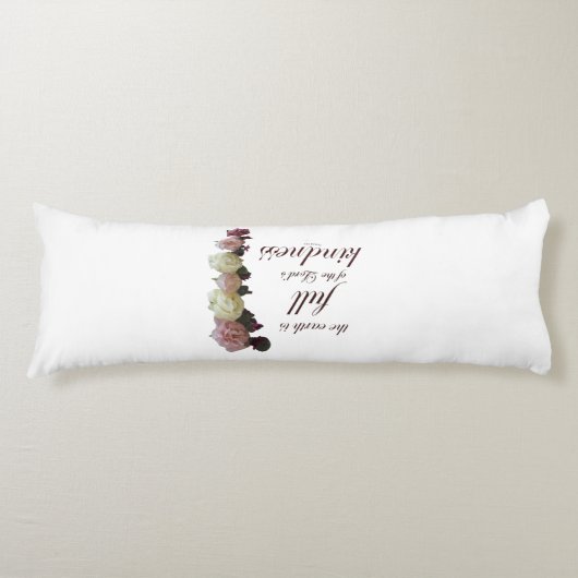 Scripture, Psalm 33, White and Pink Roses Lichaamskussen (Voorkant)