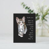 Scripture Psalm 61:2 Aanmoedigend Waterverf Cat Briefkaart (Staand voorkant)