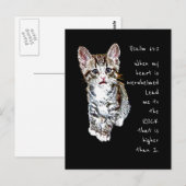 Scripture Psalm 61:2 Aanmoedigend Waterverf Cat Briefkaart (Voorkant / Achterkant)