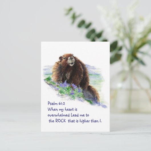 Scripture Psalm 61:2 het Aanmoedigen van Waterverf Briefkaart (Staand voorkant)