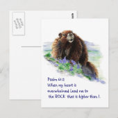 Scripture Psalm 61:2 het Aanmoedigen van Waterverf Briefkaart (Voorkant / Achterkant)