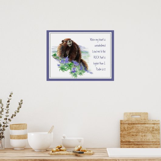 Scripture Psalm 61:2 het Aanmoedigen van Waterverf Poster (Keuken)