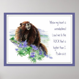 Scripture Psalm 61:2 het Aanmoedigen van Waterverf Poster