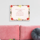 Scripture Psalm 9, Floral Canvas Afdruk (Insitu (Woonkamer))