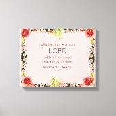 Scripture Psalm 9, Floral Canvas Afdruk (Voorkant)