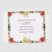 Scripture Psalm 9, Floral Golfhanddoek (Horizontaal)