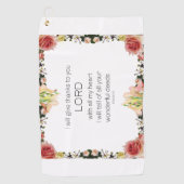 Scripture Psalm 9, Floral Golfhanddoek (Voorkant)
