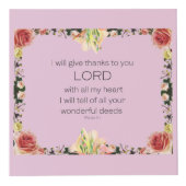Scripture Psalm 9, Floral Kubus (Voorkant)