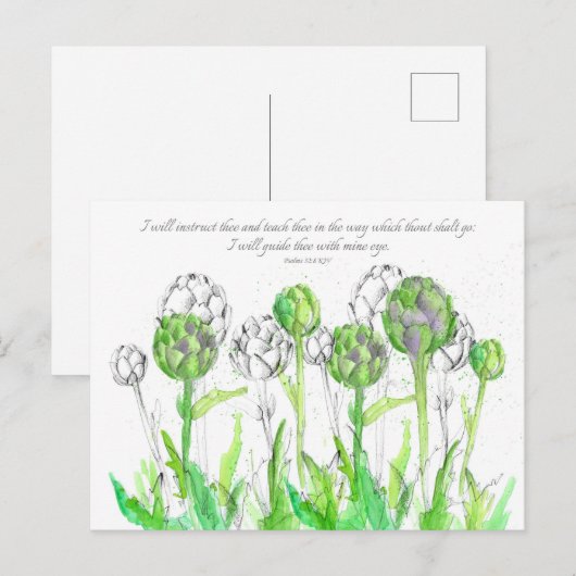 Scripture Psalms 32 Prayer Kaart Artichokes Veg (Voorkant / Achterkant)