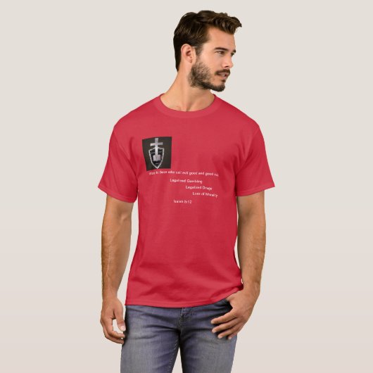 Scripture T Shirt, Saiah 5:20 T-shirt (Voorkant volledig)