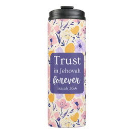 Scripture Thermal Tumbler Floral Design Thermosbeker