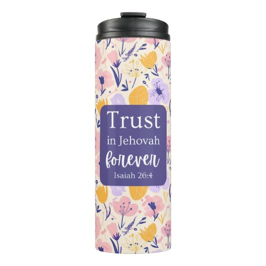 Scripture Thermal Tumbler Floral Design Thermosbeker (Voorkant)