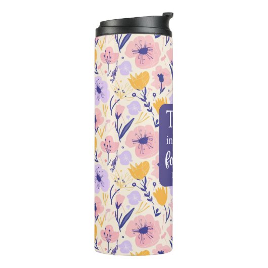 Scripture Thermal Tumbler Floral Design Thermosbeker (Gedraaid links)