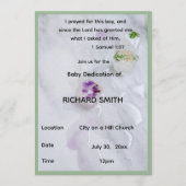 Scripture Verse Boy Baby Dedication Invitation Kaart (Voorkant)