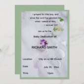 Scripture Verse Boy Baby Dedication Invitation Kaart (Voorkant / Achterkant)