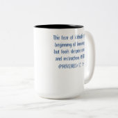 Scripturen, de angst voor Yahuah T-Shirt Tweekleurige Koffiemok (Voorkant rechts)