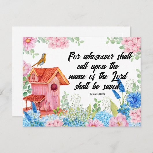 Scriptuur begroeting post Kaart (Voorkant / Achterkant)