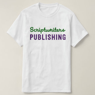 Scriptwriters die Groene/Paarse T publiceren T-shirt