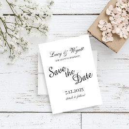 Scripty Black & White Bewaar de datum Save The Date