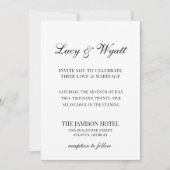 Scripty Black & White Modern Huwelijksuitnodiging Kaart (Voorkant)