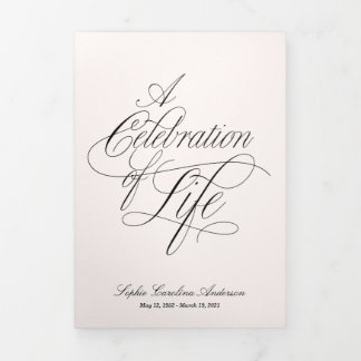 Scripty Celebration of Life Program Drieluik Uitnodiging