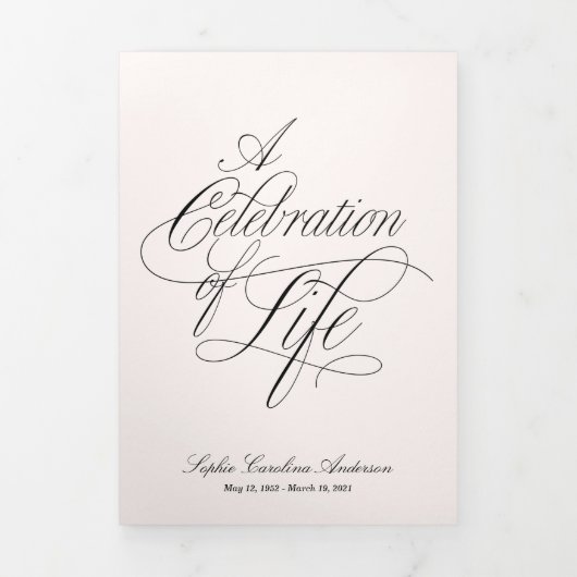 Scripty Celebration of Life Program Drieluik Uitnodiging (Cover)