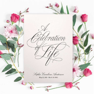 Scripty Celebration of Life Program Drieluik Uitnodiging