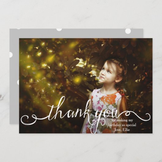 Scripty Dank U fotokaart Bedankkaart (Voorkant / Achterkant)