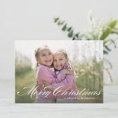 Scripty Prettig Kerstmis Multi Foto Feestdagenkaart (Staand voorkant)