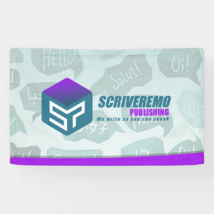 Scriveremo logo en achtergrond spandoek