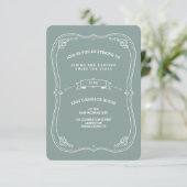 scrol in Green Wedding Reception Card Kaart (Staand voorkant)