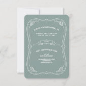 scrol in Green Wedding Reception Card Kaart (Voorkant)