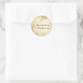  scroll blad bruin bruin bruiloft Save the Date Ronde Sticker (Tas)