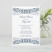  Scroll Bridal Shower Invitation Elegant Kaart (Staand voorkant)