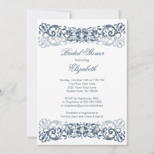  Scroll Bridal Shower Invitation Elegant Kaart