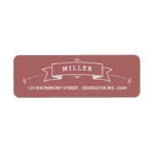  Scroll bruiloft adreslabel | Marsala Etiket (Voorkant)