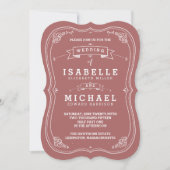 Scroll bruiloft uitnodiging | Marsala (Voorkant)