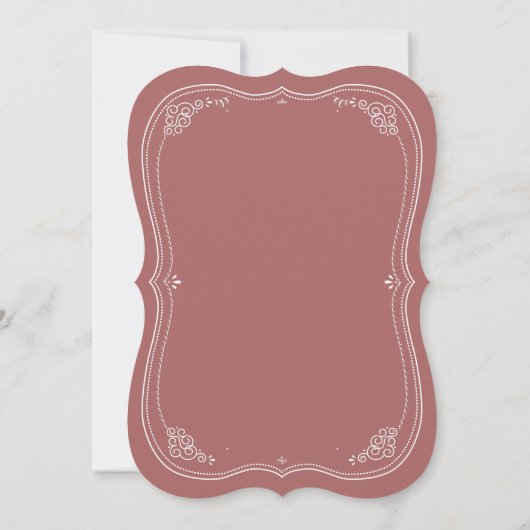 Scroll bruiloft uitnodiging | Marsala (Achterkant)