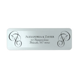 Scroll Calligraphy Adreslabels - Zilver Etiket