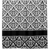 Scroll Damask 2Part Ptn BW & Band Douchegordijn (Voorkant)